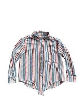 Bleuh Ciel Striped Button Up Shirt Red Blue Women’s Size Small
